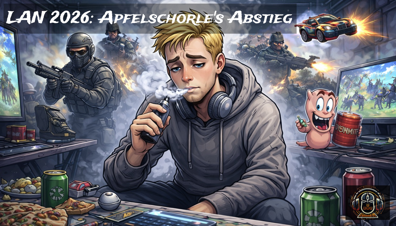 Apfelschorle dominiert. Punkt. Ausrufezeichen. Fanfaren. Konfetti. Engelschöre mit leichtem Apfelaroma. In CS war er nicht zu stoppen, nicht zu bremsen, nicht zu verstehen, eine Naturgewalt mit Maus und Tastatur.